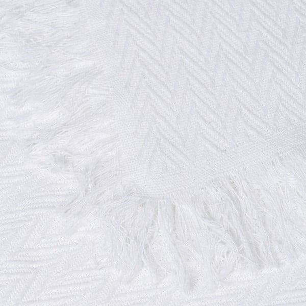 Bílý přehoz z recyklované bavlny 260x280 cm Spike – Ixia-image-3