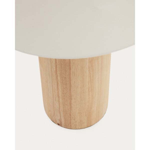 Stojací lampa s textilním stínidlem v bílo-přírodní barvě (výška 110 cm) Marga – Kave Home-image-3