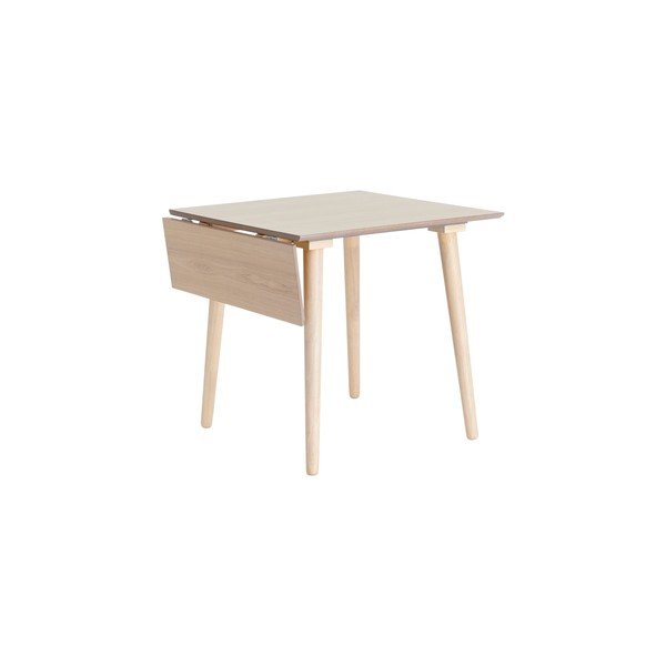 Rozkládací jídelní stůl s přídavnou deskou v dekoru jilmu 80x80 cm Jolina – Ellos Home-image-4