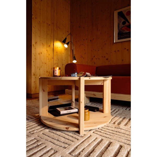 Kulatý konferenční stolek z borovicového dřeva ve světle přírodní barvě ø 70 cm Tuck – Karup-image-1