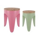 Zelené/růžové kovové stoličky v sadě 2 ks Double Funky – Leitmotiv