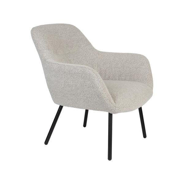 Bílé křeslo z textilie bouclé Dude – White Label