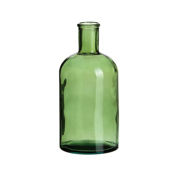 Zelená skleněná dekorativní láhev Tropicho, výška 19 cm