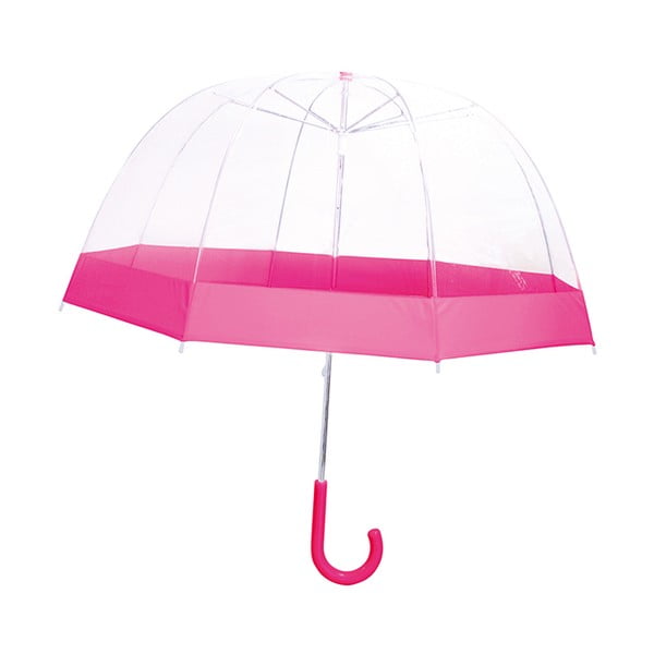 Dětský transparentní holový deštník s růžovými detaily Birdcage, ⌀ 58 cm