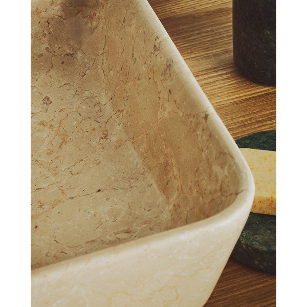 Béžové kamenné umyvadlo 55x35 cm Darnen – Kave Home-image-2