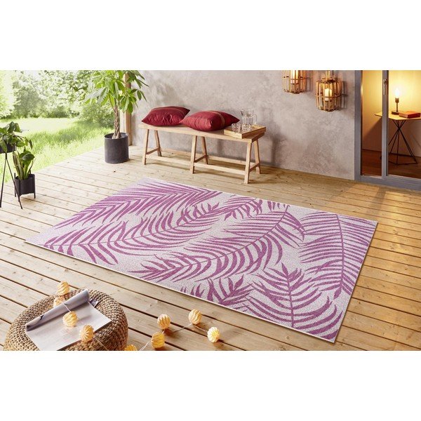 Růžovo-béžový venkovní koberec NORTHRUGS Palmera, 200 x 290 cm-image-1