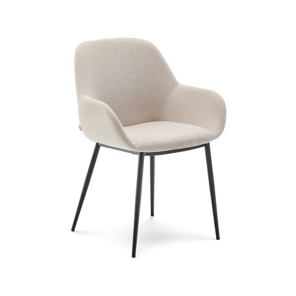 Krémové čalouněné jídelní křeslo Konna – Kave Home