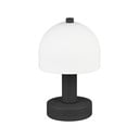 Černo-bílá stolní lampa se skleněným stínidlem (výška 19 cm) Glenn – Reality