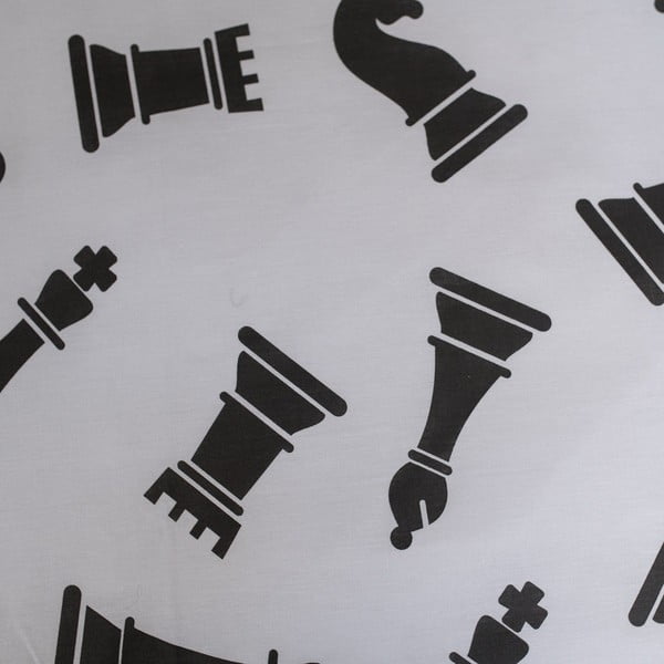 Černobílé bavlněné dětské povlečení na jednolůžko 140x200 cm Chess – Jerry Fabrics-image-4