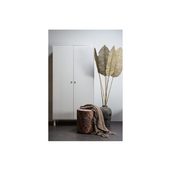 Světle šedá šatní skříň z borovicového dřeva 100x195 cm Madu – WOOOD-image-4