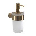 Nástěnný skleněný dávkovač mýdla v bílo-zlaté barvě 110 ml Gedy Pirenei – Sapho