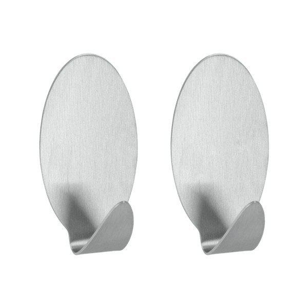 Sada 2 samolepicích háčků z nerezové oceli Metaltex Mia-image-1