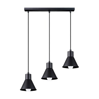 Černé závěsné svítidlo s kovovým stínidlem 45x14 cm Martina - Nice Lamps