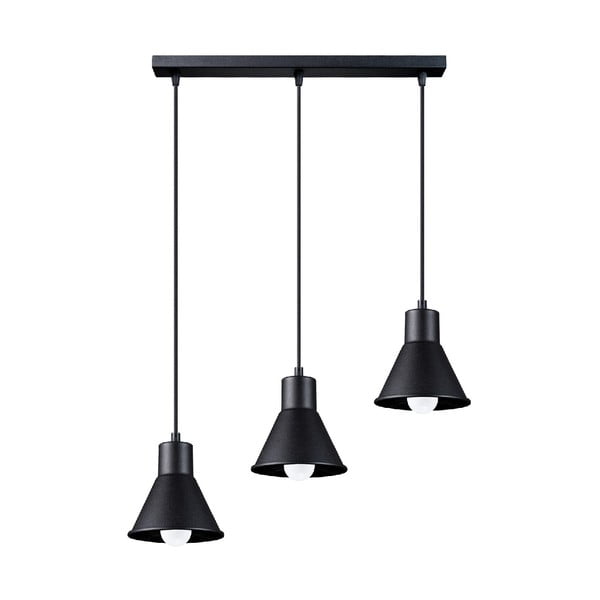 Černé závěsné svítidlo s kovovým stínidlem 45x14 cm Martina - Nice Lamps
