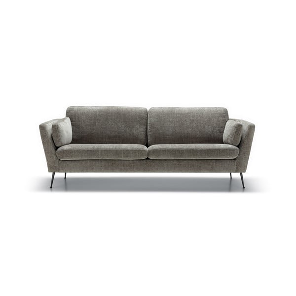 Šedá sametová pohovka 220 cm Mynta – Sits