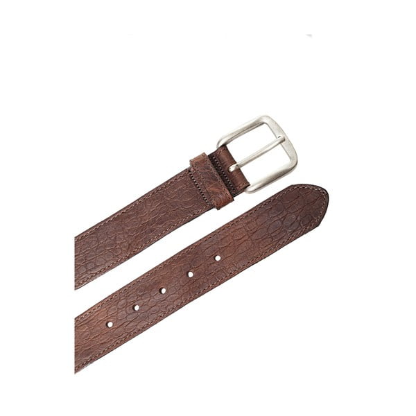Hnědý kožený pánský pásek Ferruccio Laconi Sven, délka 90 cm-image-2