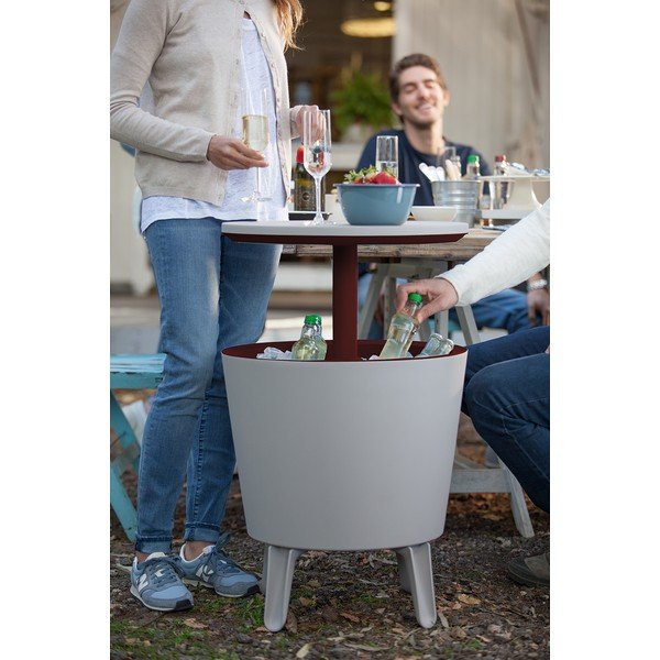 Plastový kulatý zahradní stolek se zásobníkem na led ø 49,5 cm Cool – Keter-image-4