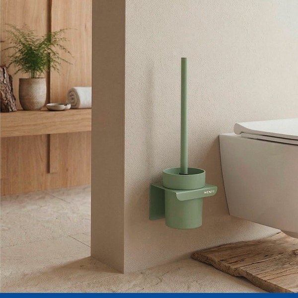 Zelená plastová WC štětka bez vrtání Turbo-loc Lizan – Wenko-image-2