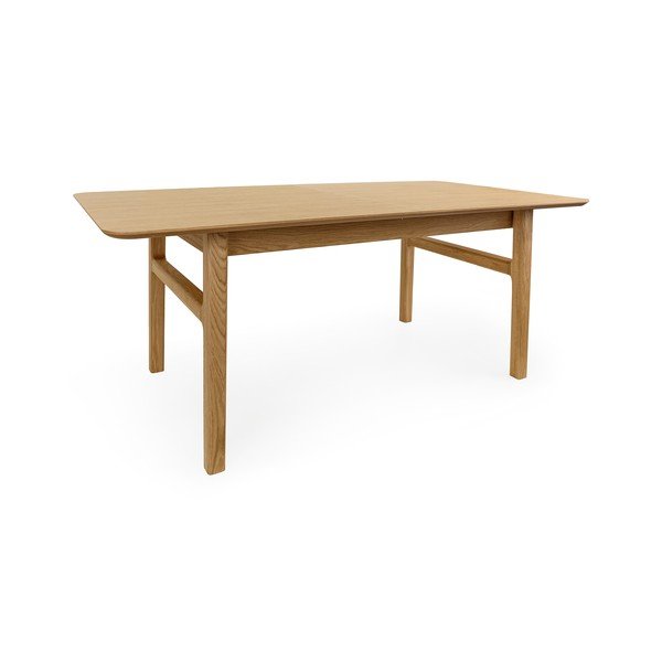 Rozkládací jídelní stůl s přídavnou deskou v dekoru dubu 90x180 cm Curved – Woodman