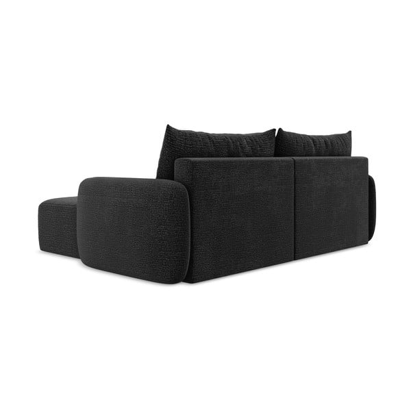 Černá rozkládací/s úložným prostorem rohová pohovka (pravý roh) Kalena – Makamii-image-4