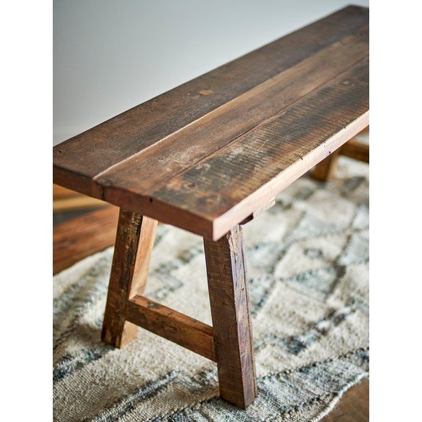 Dřevěná zahradní lavice v přírodní barvě Brosse – Bloomingville-image-1