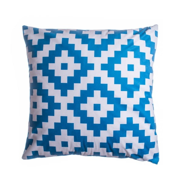 Modro-bílý dekorační polštář 45x45 cm Aztek - JAHU collections