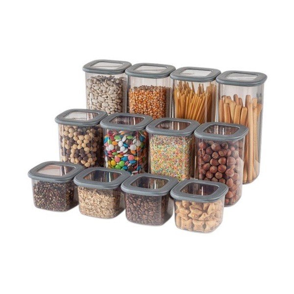 Plastové dózy v sadě 12 ks na potraviny Fresco – Hermia