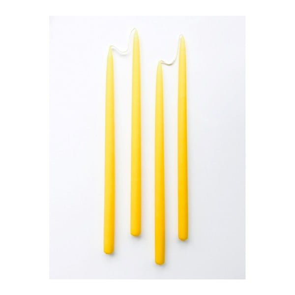 Sada 4 žlutých svíček Architectmade Gemini