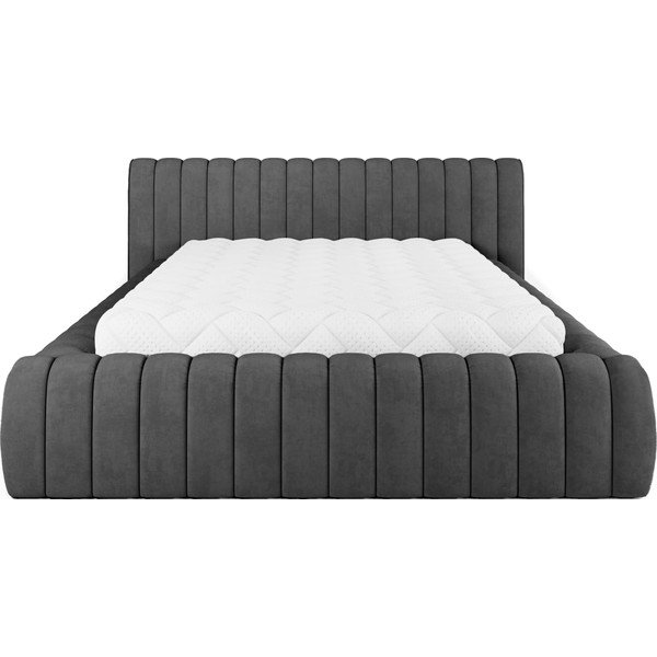 Tmavě šedá čalouněná dvoulůžková postel s úložným prostorem s roštem 140x200 cm Carilla – ELTAP-image-4