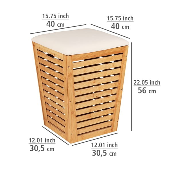 Bambusový koš na prádlo 55 l - Wenko-image-3