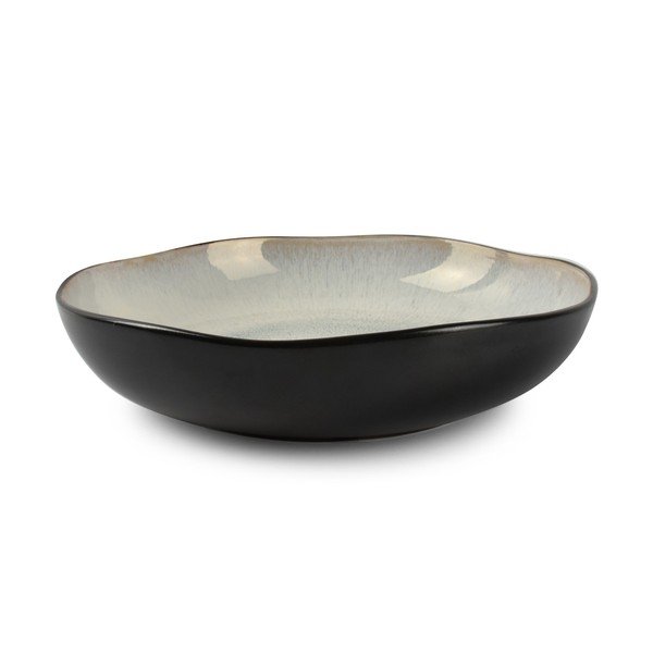 Černý/béžový hluboký  talíř z kameniny ø 22,5 cm Lunar – Salt&Pepper