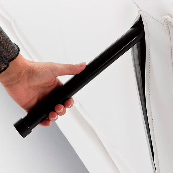 Bílá rozkládací pohovka z imitace kůže Kave Home Regor-image-1