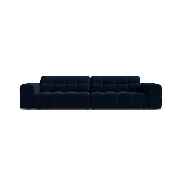 Tmavě modrá sametová pohovka 252 cm Chicago – Cosmopolitan Design