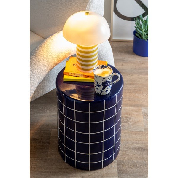 Keramický kulatý odkládací stolek ø 33 cm Retro Tiles – Leitmotiv-image-1