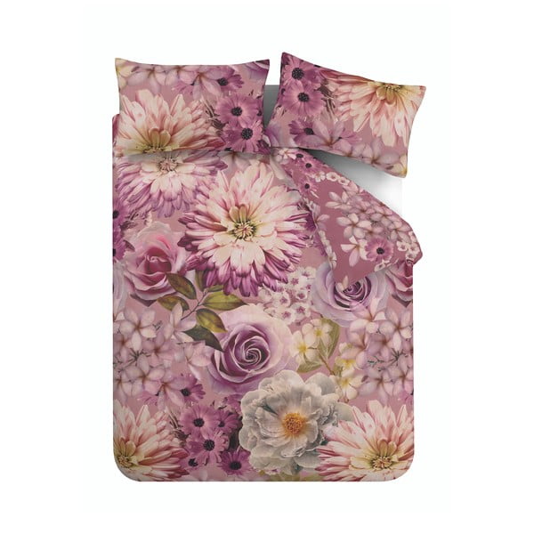 Růžové povlečení na dvoulůžko/prodloužené 230x220 cm Rosemoor Floral – RHS