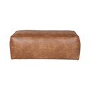 Koňakově hnědá podnožka z imitace kůže Rodeo – WOOOD