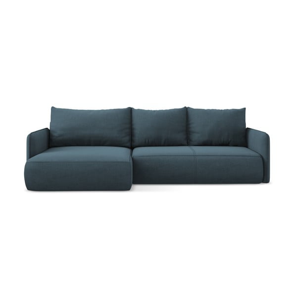 Modrá rozkládací/s úložným prostorem rohová pohovka (levý roh) Nanea – Makamii