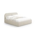 Krémová čalouněná dvoulůžková postel s úložným prostorem s roštem 200x200 cm Juno – Windsor & Co Sofas