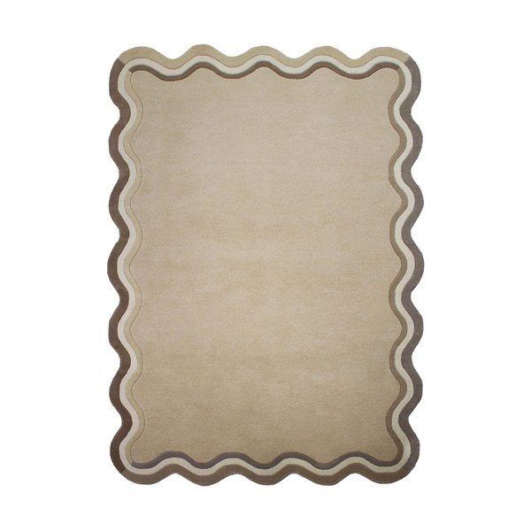 Ručně tkaný vlněný koberec v přírodní barvě 120x170 cm Leo Scallop – Flair Rugs