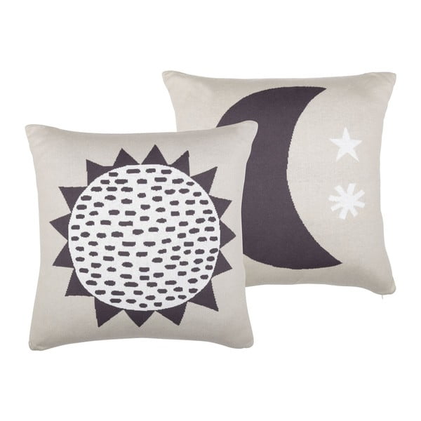 Dětský šedý bavlněný polštář Södahl Sun & Moon, 50 x 50 cm-image-1