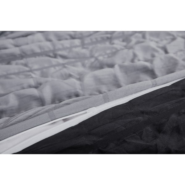 Černo-šedé krepové povlečení na jednolůžko 140x200 cm Naomi – My House-image-2