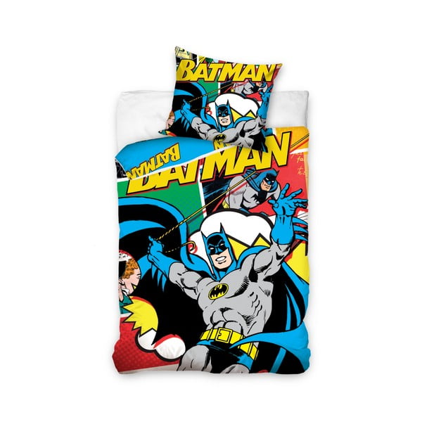 Dětské bavlněné povlečení na jednolůžko CARBOTEX Batman Comics, 160 x 200 cm