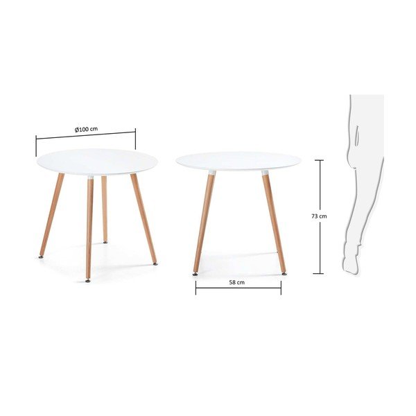 Jídelní stůl z bukového dřeva Kave Home Daw, ⌀ 100 cm-image-4