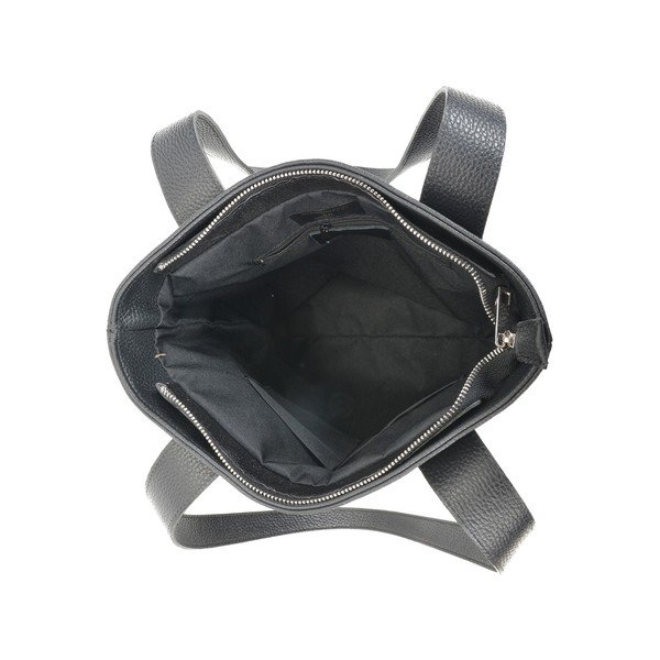 Černá kožená kabelka shopper Mangotti Bags Agatha-image-3