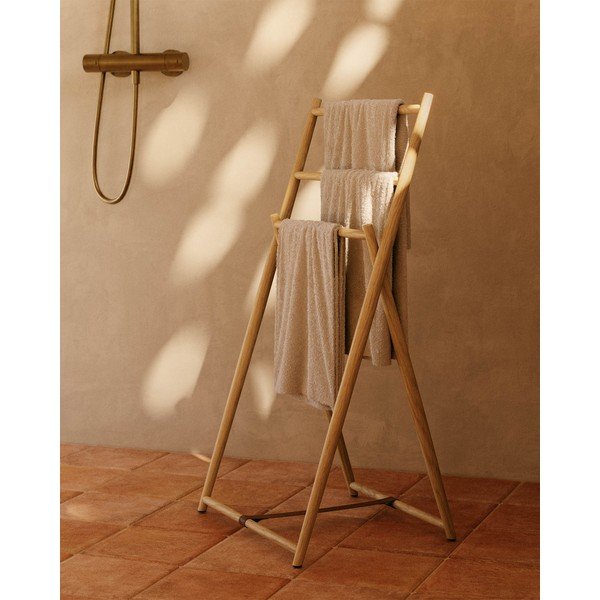 Němý sluha z teakového dřeva v přírodní barvě Roxana – Kave Home-image-1