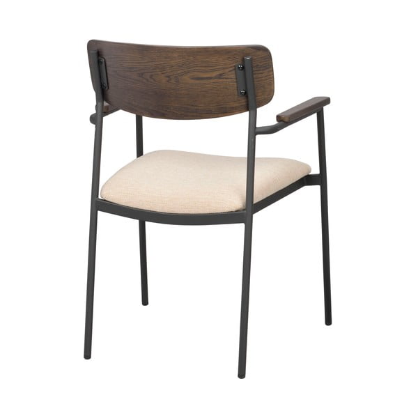 Krémovo-tmavě hnědé jídelní židle v sadě 2 ks Maymont – Rowico-image-4