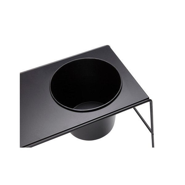 Černý kovový konferenční stolek se zabudovaným květináčem Hübsch Metal-image-2