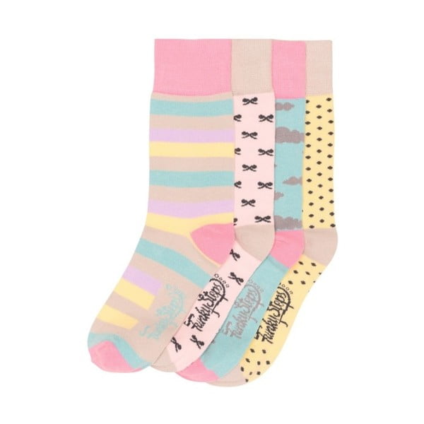 Sada 4 párů barevných ponožek Funky Steps Pinky, velikost 35 – 39