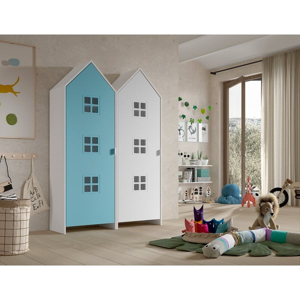 Bílo-světle modrá dětská šatní skříň 115x171,5 cm CASAMI BRUGES – Vipack-image-1