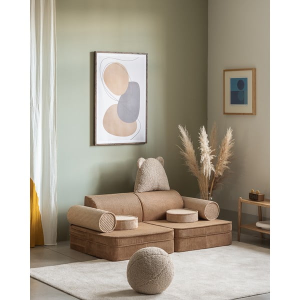 Hnědá manšestrová dětská pohovka 132 cm Settee – Wigiwama-image-4
